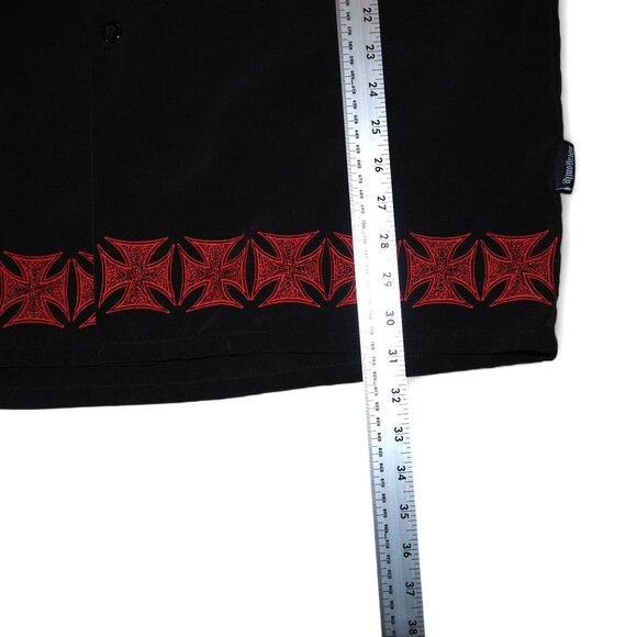 Dragonfly Vintage 90s Y2K Embroidered Barb Wire Button Down Shirt Men's XL - Picture 7 of 7